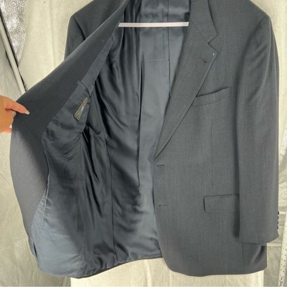 Hart Schaffner & Marx Navy Wool 2 Button Blazer - Picture 9 of 13